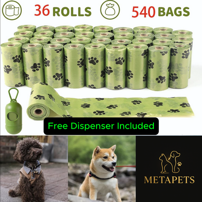 Metapets: 540 Biodegradable Dog Waste Bags – 10 MONTH SUPPLY